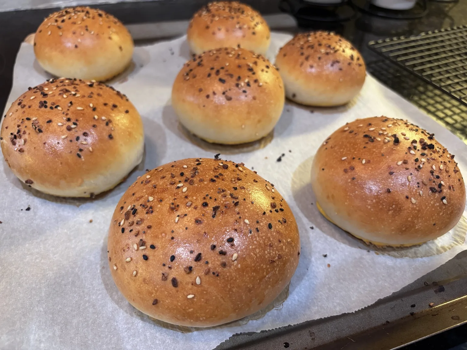 Golden seeded buns