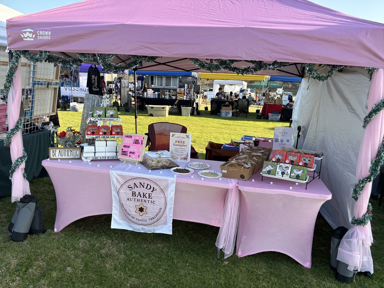 Sandy Bake holiday market booth